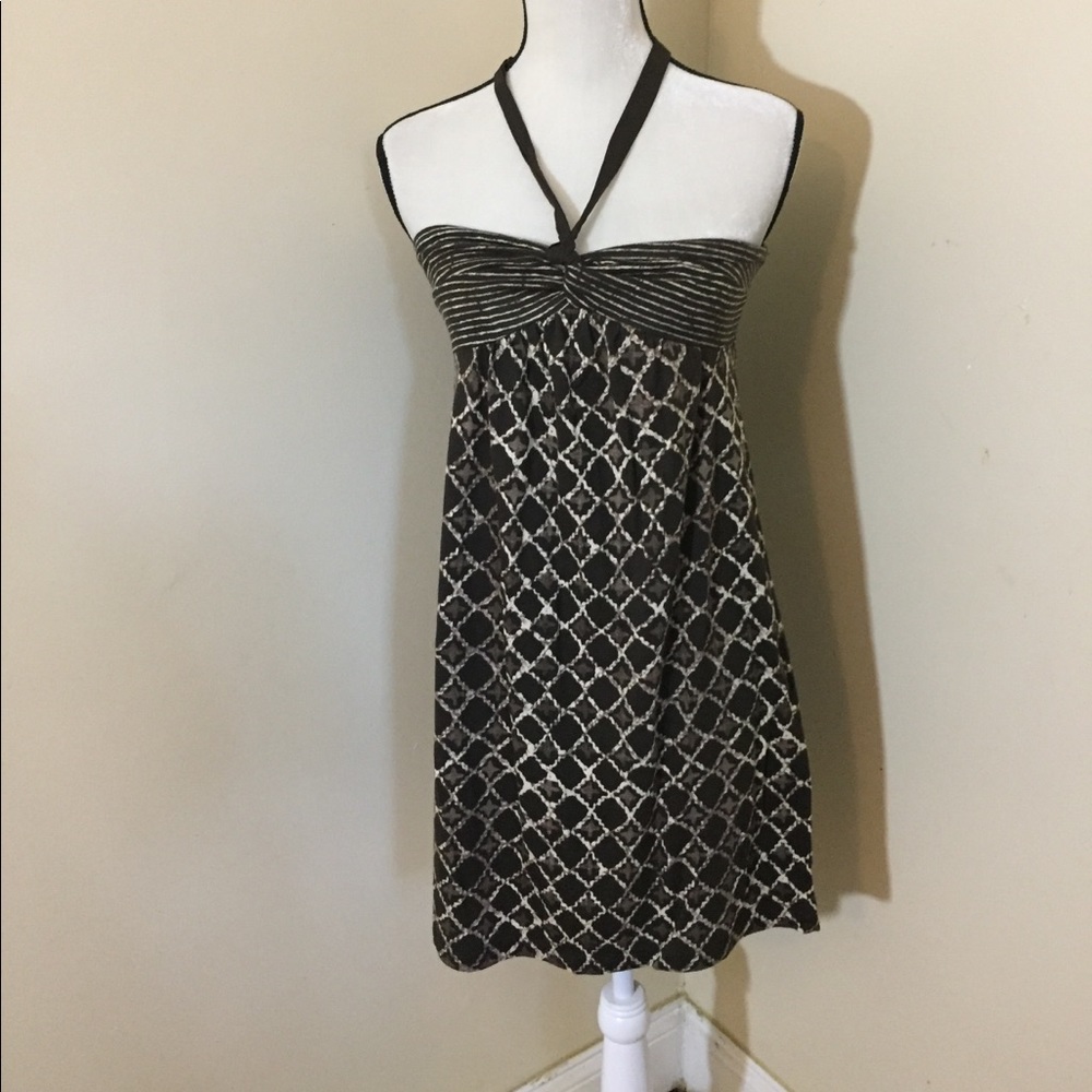 9-20 NWT XS Ann Taylor LOFT brown halter dress